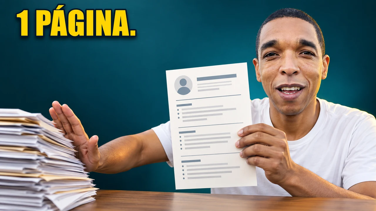 Ricardo with a large one-page résumé cue.