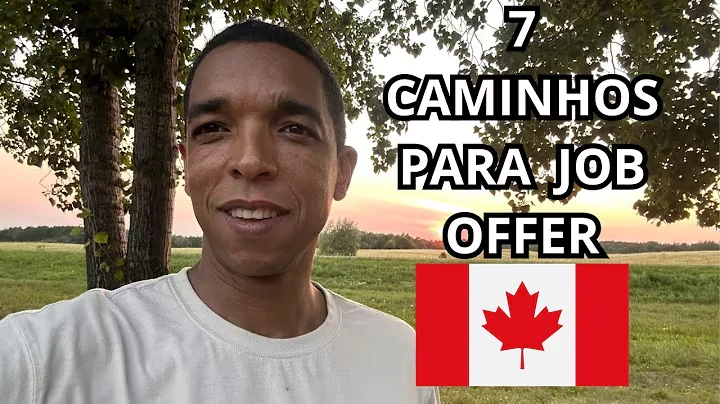Original thumbnail with the presenter, a 7 CAMINHOS PARA JOB OFFER headline, and a Canada flag.